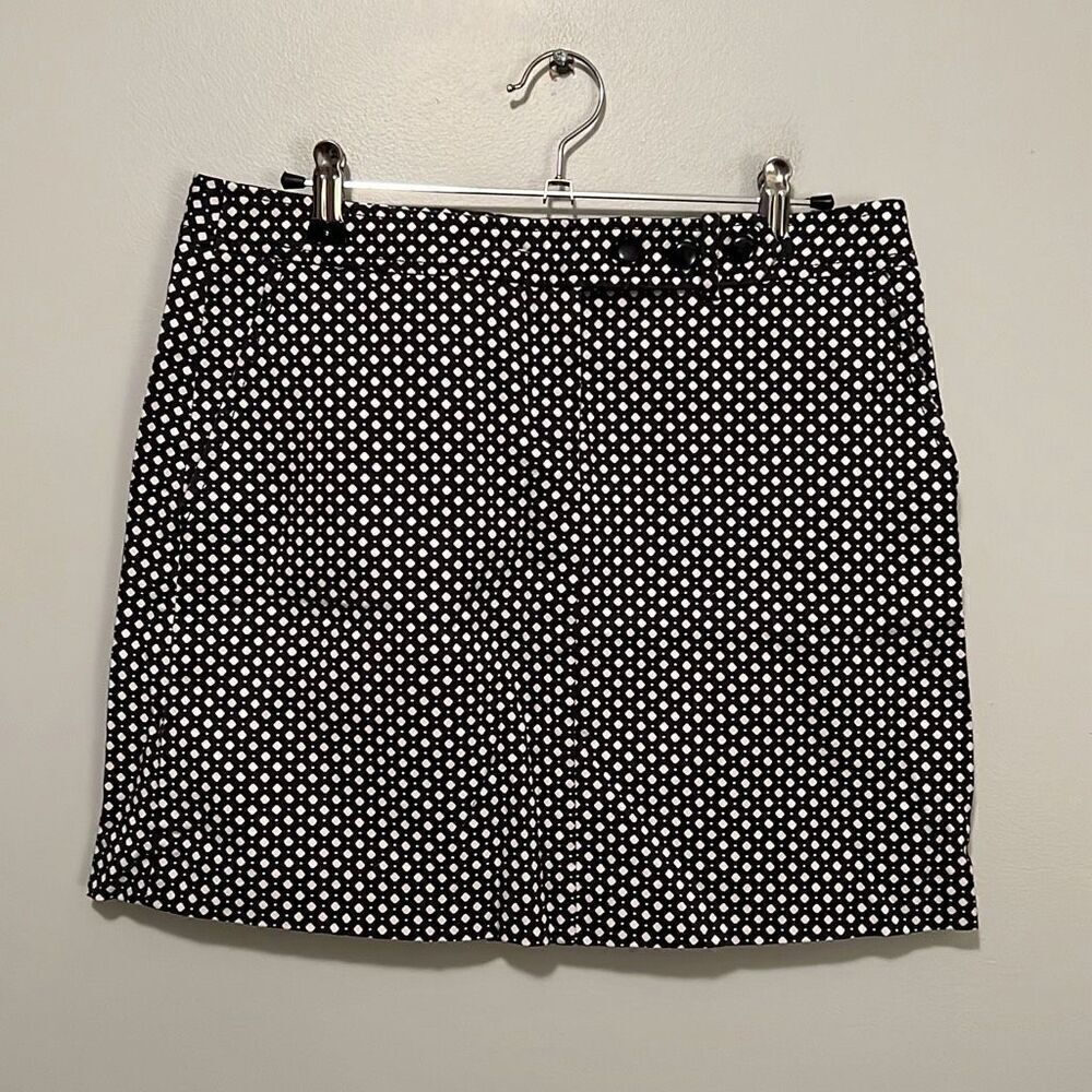 J. Crew Women's Black & White Patterned High-Waisted A-Line Skirt